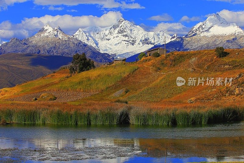 拉古纳・威尔卡科查和科迪拉的布兰卡全景――Huaraz, Ancash，秘鲁